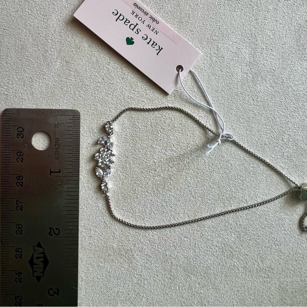 NWT Kate Spade Gleaming Gardenia Flower Slider Bracelet - Picture 4 of 12